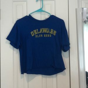 university of delaware short sleeve cropped